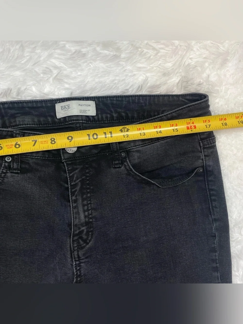 BKE Payton Bootcut Jeans Womens Size 31x31 Black Denim Stretch Buckle Mid Rise